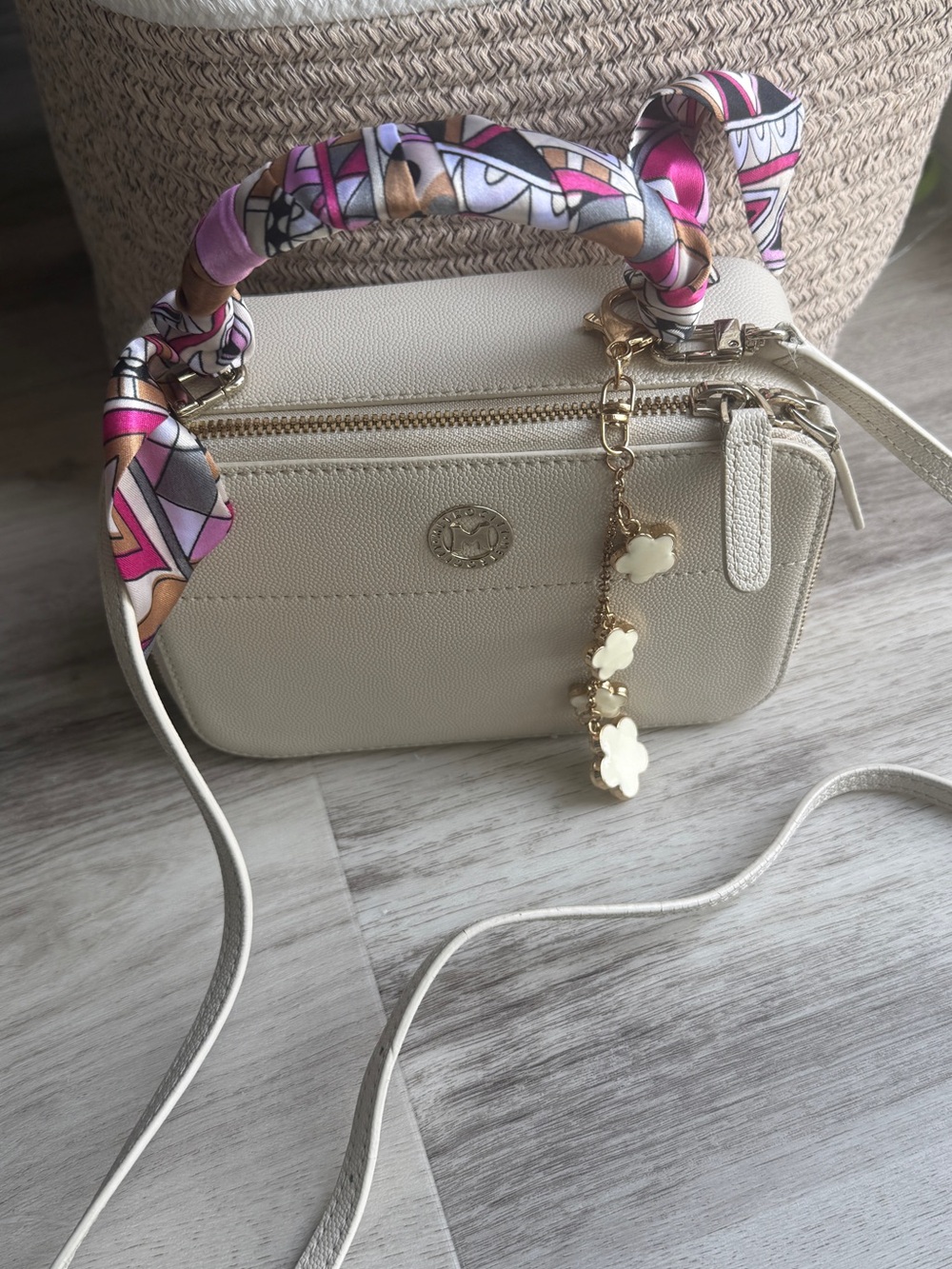 Metrocity Mini Top Handle Crossbody Bag | Ivory Cream - Italian